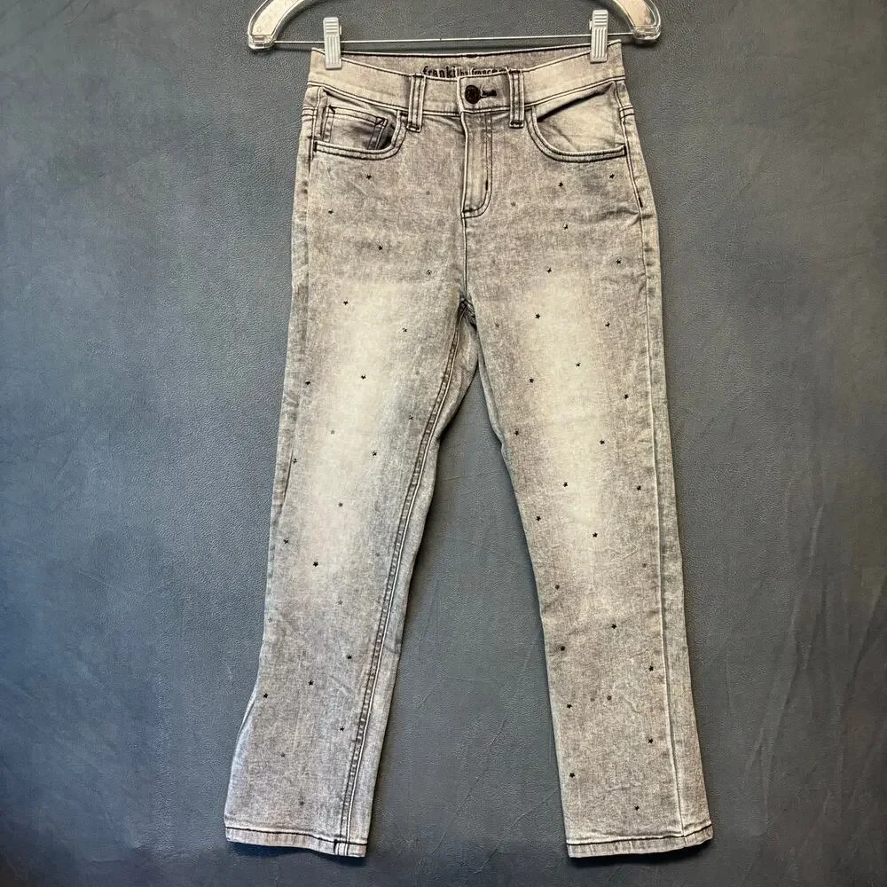 Franki by Francesca’s Girls Gray Star Embellished Jeans Size 14 Y2K Aesthetic